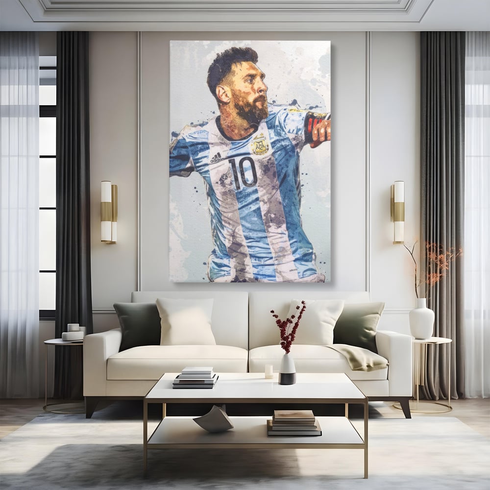 Leinwandbilder Premium LuxCanva® A1323, Lionel Messi , Wohnen, Foltablist, Ballon De Or, FC Barcelona, Sport, Studio, Lebendige Farben
