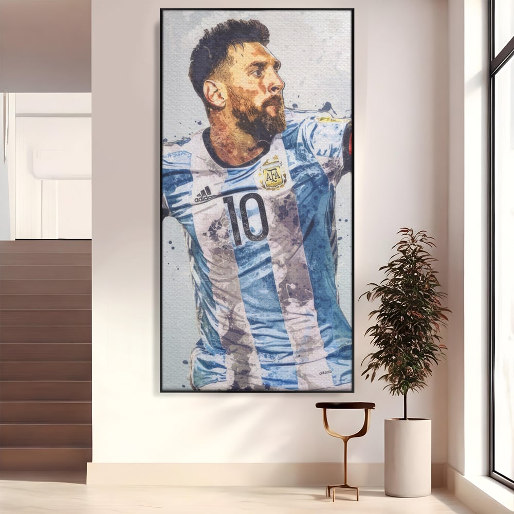 Leinwandbilder Premium LuxCanva® A1323, Lionel Messi , Wohnen, Foltablist, Ballon De Or, FC Barcelona, Sport, Studio, Lebendige Farben