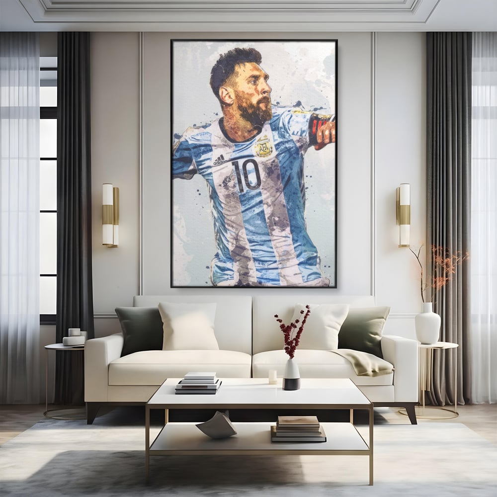 Leinwandbilder Premium LuxCanva® A1323, Lionel Messi , Wohnen, Foltablist, Ballon De Or, FC Barcelona, Sport, Studio, Lebendige Farben