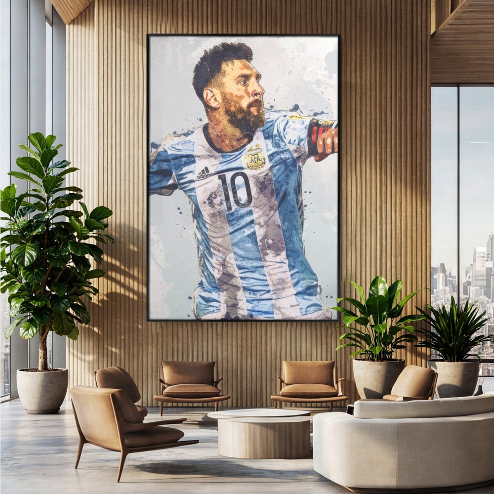 Leinwandbilder Premium LuxCanva® A1323, Lionel Messi , Wohnen, Foltablist, Ballon De Or, FC Barcelona, Sport, Studio, Lebendige Farben