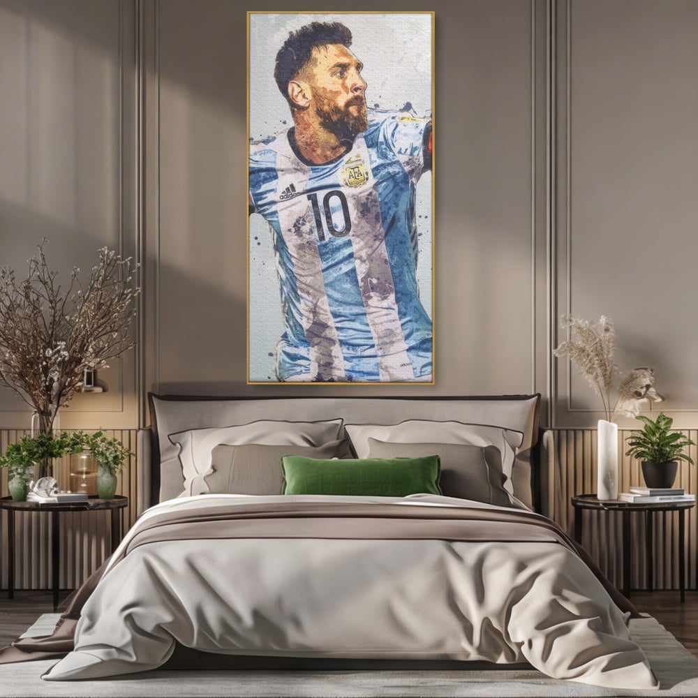 Leinwandbilder Premium LuxCanva® A1323, Lionel Messi , Wohnen, Foltablist, Ballon De Or, FC Barcelona, Sport, Studio, Lebendige Farben