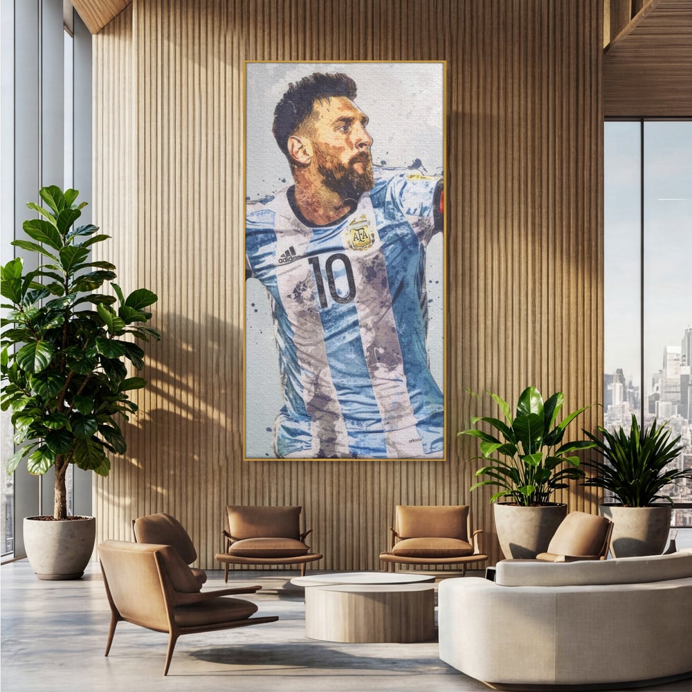 Leinwandbilder Premium LuxCanva® A1323, Lionel Messi , Wohnen, Foltablist, Ballon De Or, FC Barcelona, Sport, Studio, Lebendige Farben