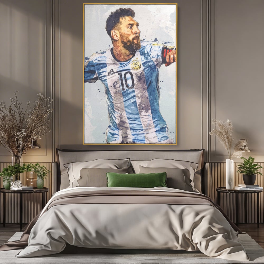 Leinwandbilder Premium LuxCanva® A1323, Lionel Messi , Wohnen, Foltablist, Ballon De Or, FC Barcelona, Sport, Studio, Lebendige Farben