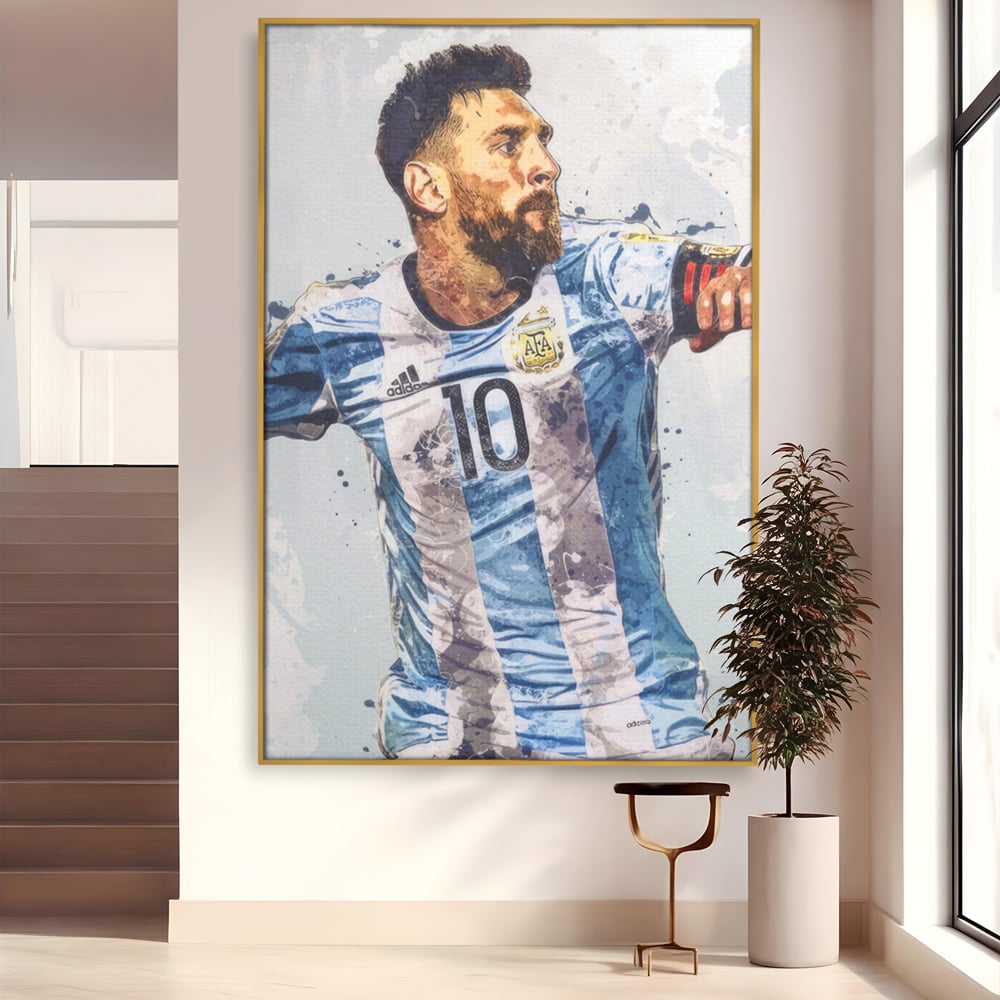 Leinwandbilder Premium LuxCanva® A1323, Lionel Messi , Wohnen, Foltablist, Ballon De Or, FC Barcelona, Sport, Studio, Lebendige Farben
