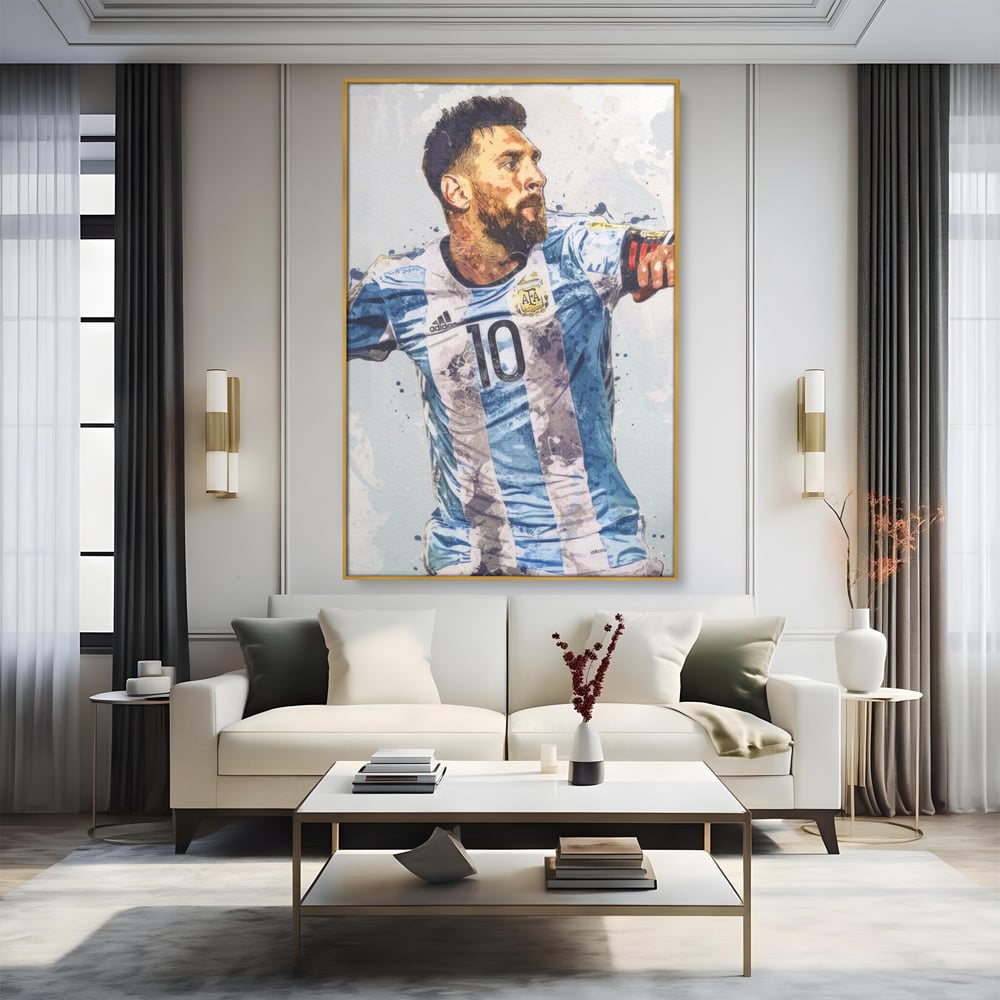 Leinwandbilder Premium LuxCanva® A1323, Lionel Messi , Wohnen, Foltablist, Ballon De Or, FC Barcelona, Sport, Studio, Lebendige Farben