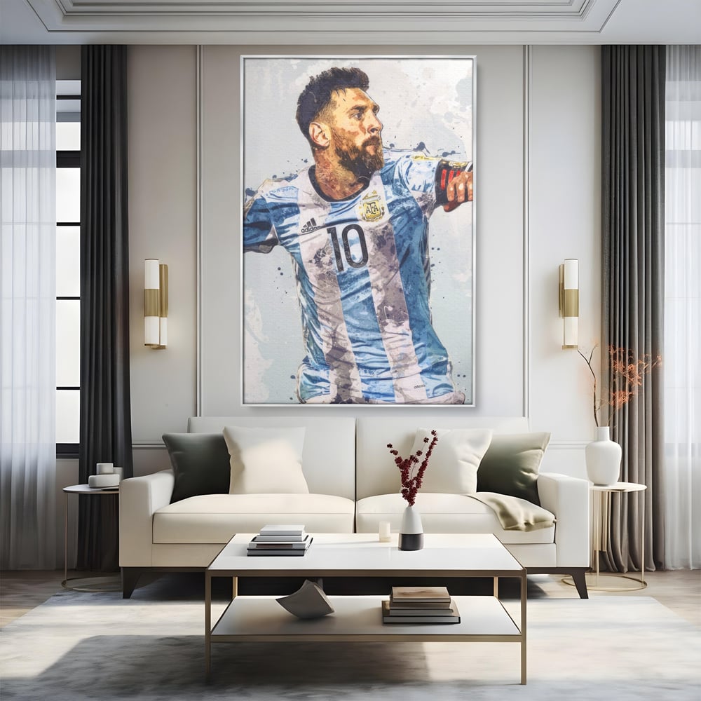 Leinwandbilder Premium LuxCanva® A1323, Lionel Messi , Wohnen, Foltablist, Ballon De Or, FC Barcelona, Sport, Studio, Lebendige Farben