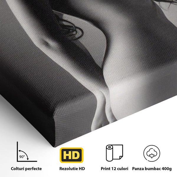 Tablou Canvas Premium LuxCanva® A1324, Sexy Girl , Living, Nude, Palarie, Senzual, Femeie, Dresing, Culori Vibrante
