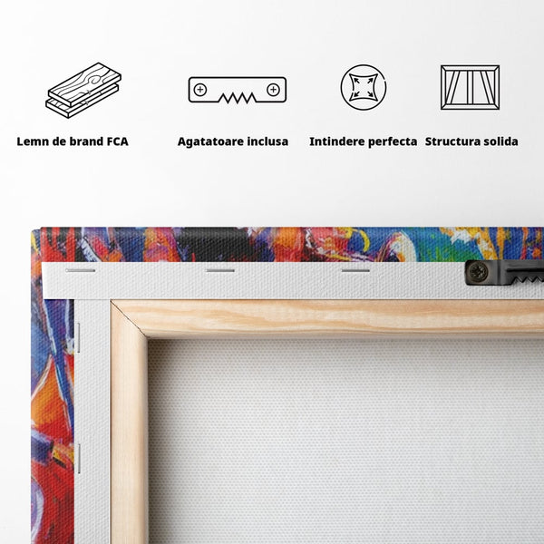 Tablou Canvas Premium LuxCanva® A1325, Colorful Jazz Art ,  Living, Muzica, Instrumente Muzicale, Formatie, Dormitor, Culori Vibrante