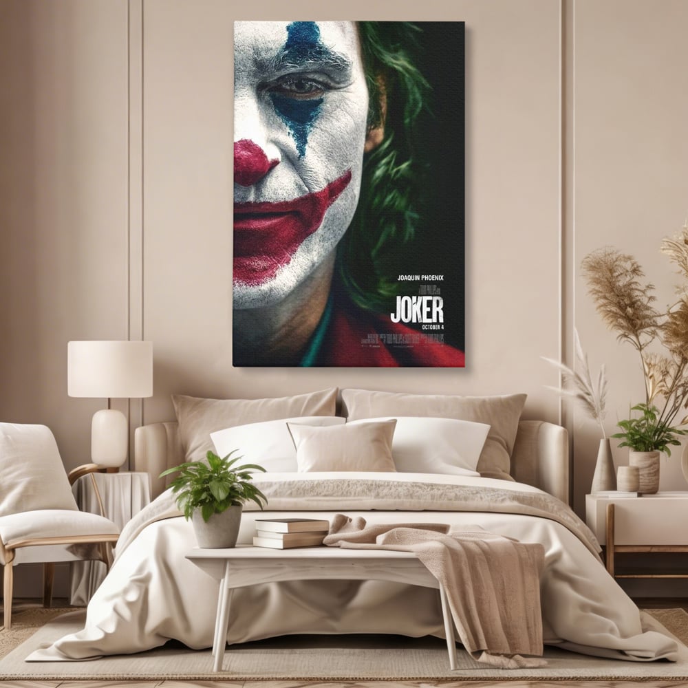 Tablou Canvas Premium, LuxCanva® A1326, Joker Movies, Living, Film, Thriller Psihologic, Personaj, Studio, Culori Vibrante