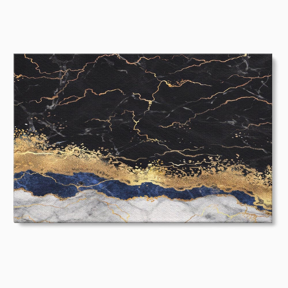 Tablou Canvas Premium LuxCanva® A1327, Black Marble , Living, Marmura, Abstract, Auriu, Dormitor, Culori Vibrante