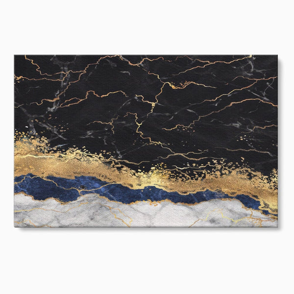 Tablou Canvas Premium LuxCanva® A1327, Black Marble , Living, Marmura, Abstract, Auriu, Dormitor, Culori Vibrante