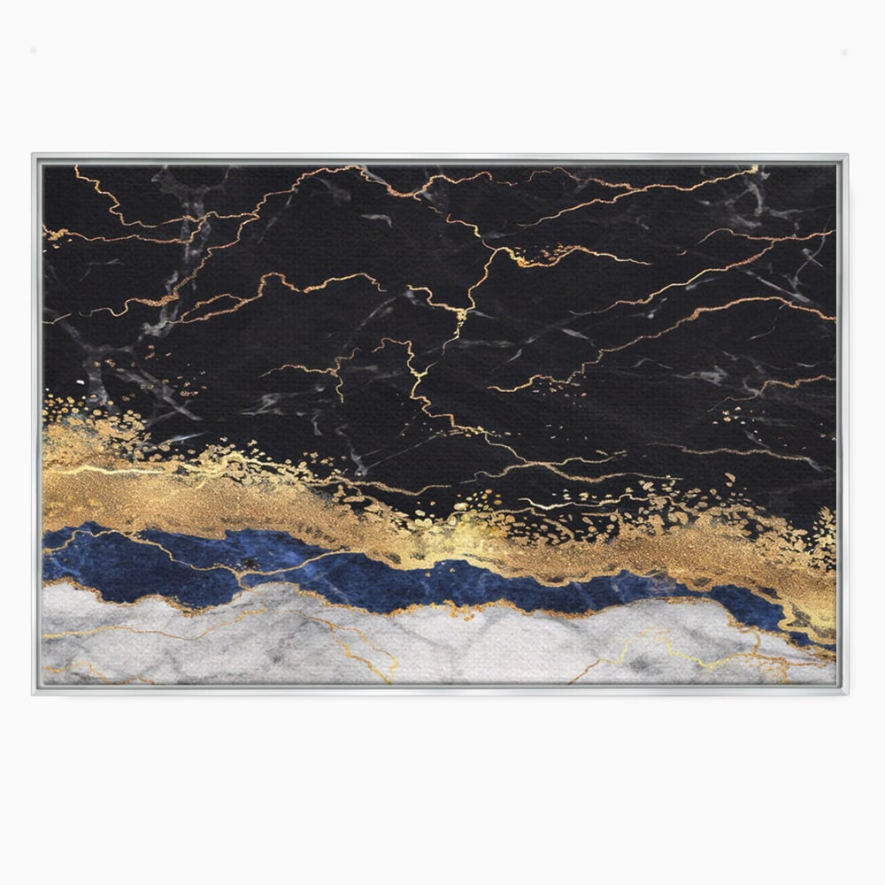 Tablou Canvas Premium LuxCanva® A1327, Black Marble , Living, Marmura, Abstract, Auriu, Dormitor, Culori Vibrante