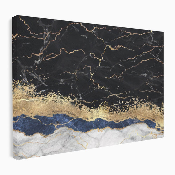 Tablou Canvas Premium LuxCanva® A1327, Black Marble , Living, Marmura, Abstract, Auriu, Dormitor, Culori Vibrante