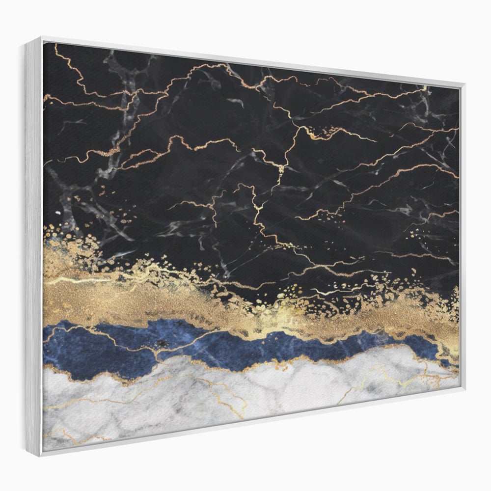 Tablou Canvas Premium LuxCanva® A1327, Black Marble , Living, Marmura, Abstract, Auriu, Dormitor, Culori Vibrante