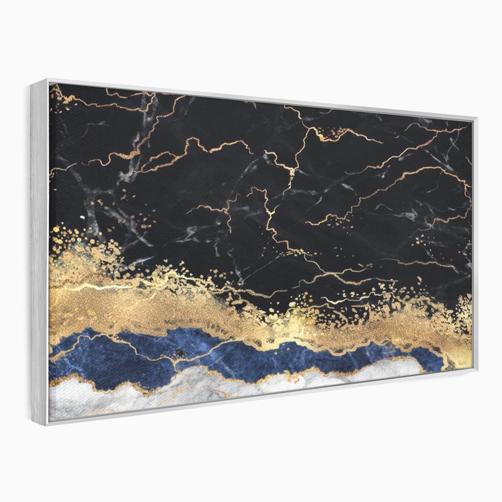 Tablou Canvas Premium LuxCanva® A1327, Black Marble , Living, Marmura, Abstract, Auriu, Dormitor, Culori Vibrante