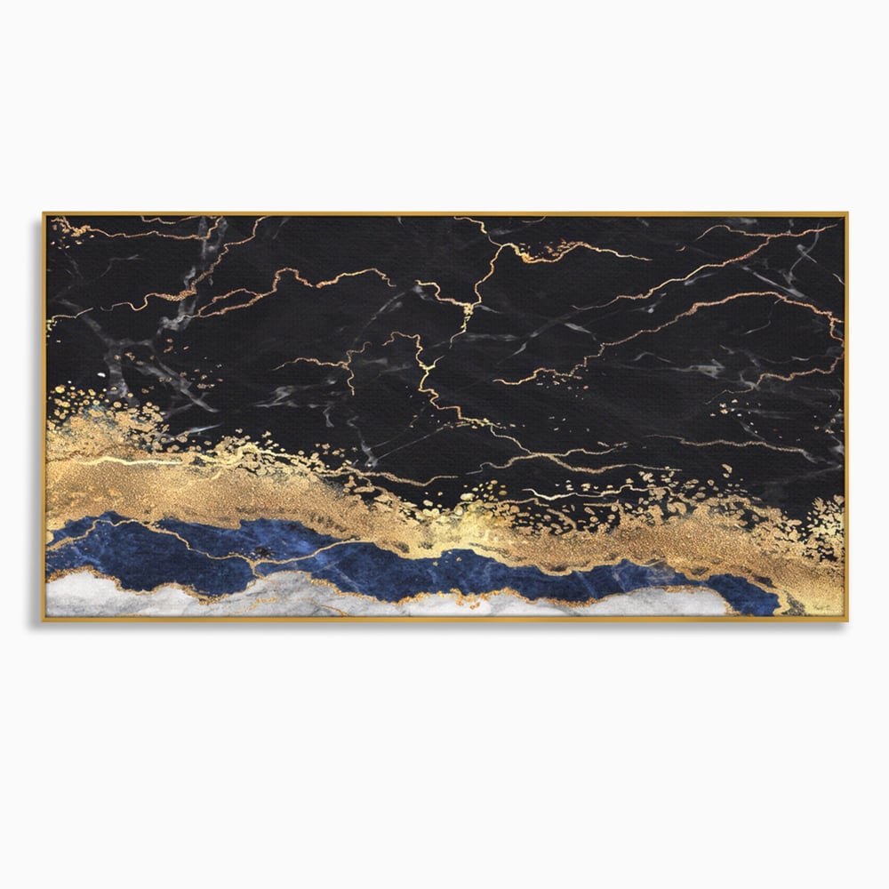 Tablou Canvas Premium LuxCanva® A1327, Black Marble , Living, Marmura, Abstract, Auriu, Dormitor, Culori Vibrante