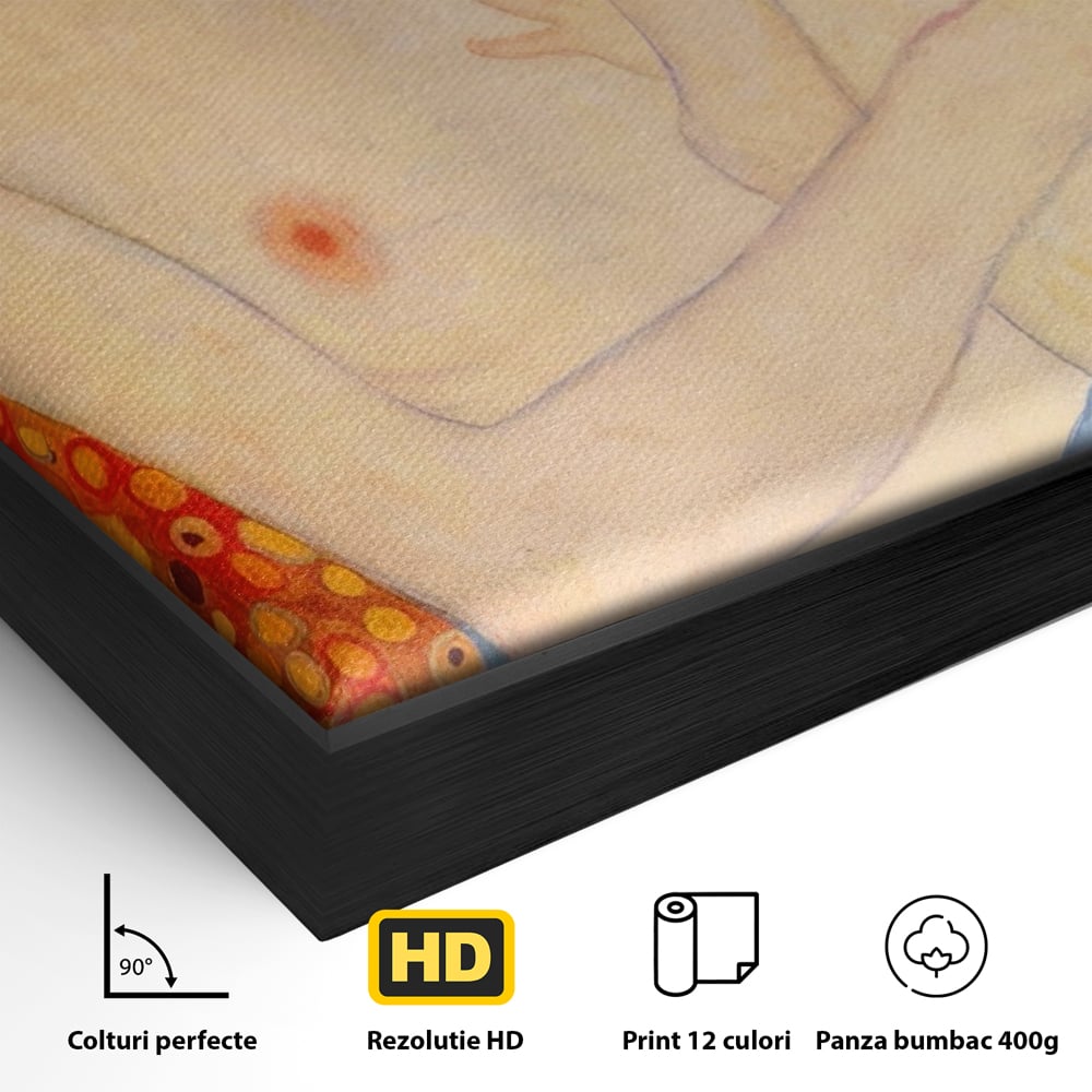 Tablou Canvas Premium LuxCanva® A1330, The Three Ages Of The Woman , Galerie De Arta, Gustav Klimt, Pictura, Mama Si Copilul, Studio, Culori Vibrante