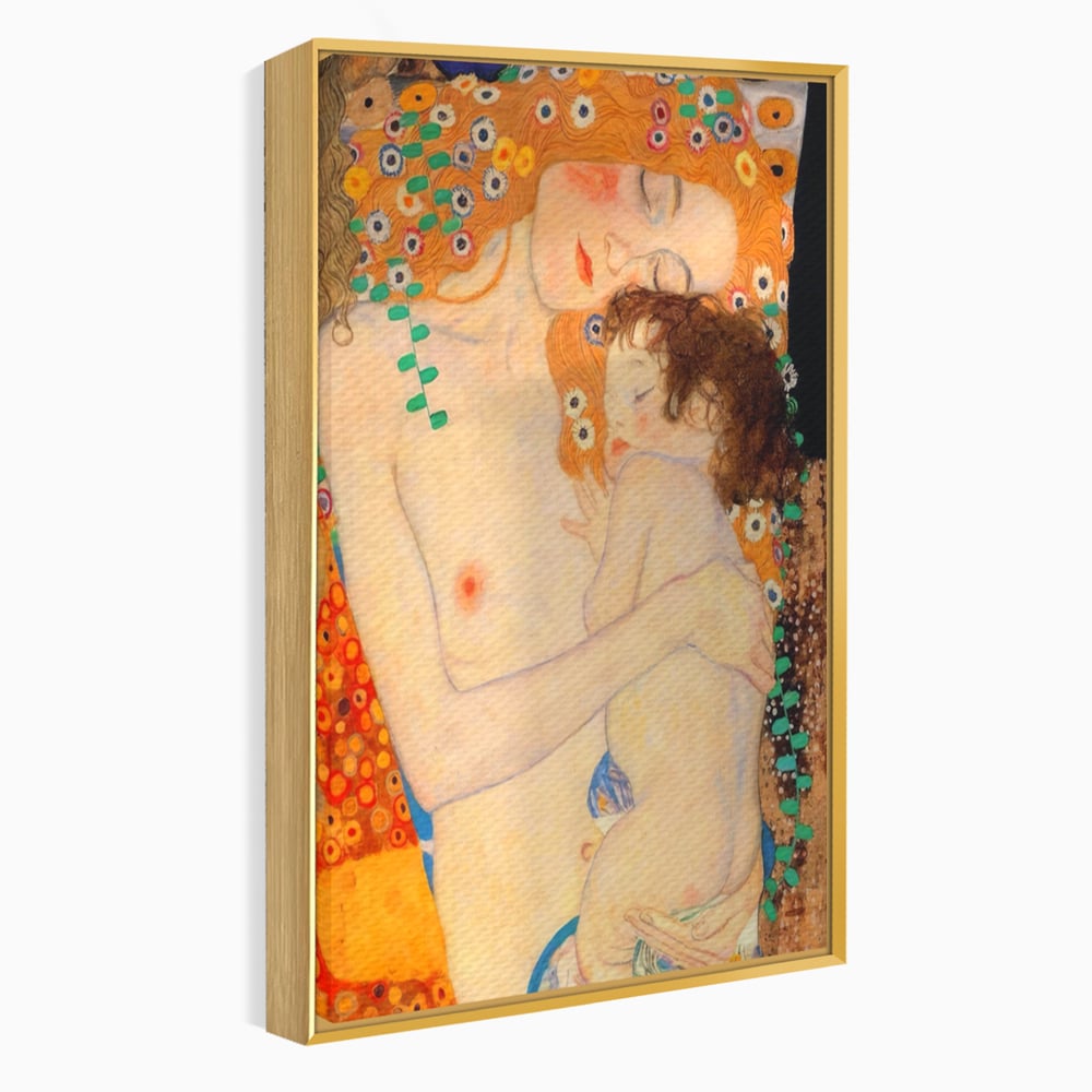 Tablou Canvas Premium LuxCanva® A1330, The Three Ages Of The Woman , Galerie De Arta, Gustav Klimt, Pictura, Mama Si Copilul, Studio, Culori Vibrante