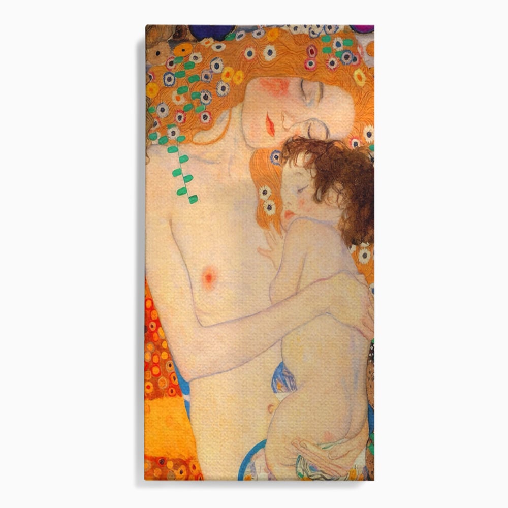 Tablou Canvas Premium LuxCanva® A1330, The Three Ages Of The Woman , Galerie De Arta, Gustav Klimt, Pictura, Mama Si Copilul, Studio, Culori Vibrante