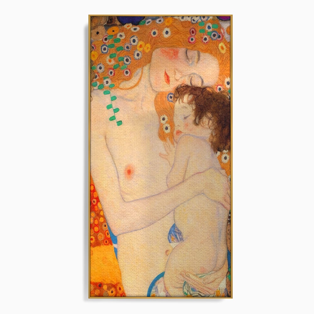 Tablou Canvas Premium LuxCanva® A1330, The Three Ages Of The Woman , Galerie De Arta, Gustav Klimt, Pictura, Mama Si Copilul, Studio, Culori Vibrante