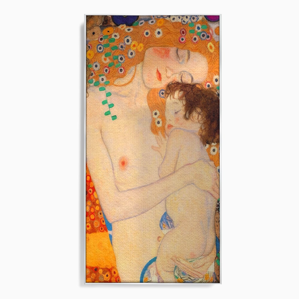 Tablou Canvas Premium LuxCanva® A1330, The Three Ages Of The Woman , Galerie De Arta, Gustav Klimt, Pictura, Mama Si Copilul, Studio, Culori Vibrante
