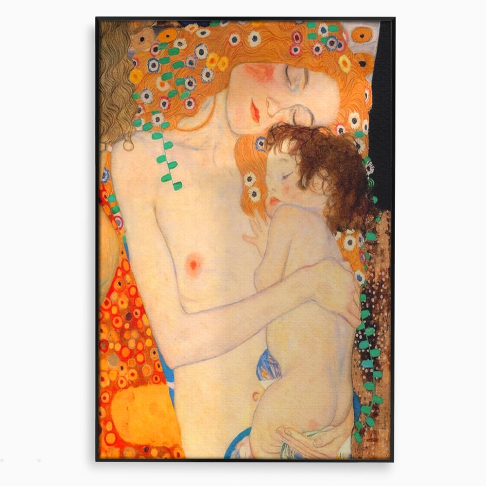 Tablou Canvas Premium LuxCanva® A1330, The Three Ages Of The Woman , Galerie De Arta, Gustav Klimt, Pictura, Mama Si Copilul, Studio, Culori Vibrante