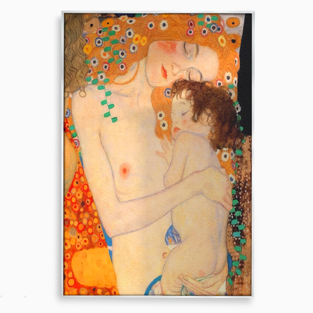 Tablou Canvas Premium LuxCanva® A1330, The Three Ages Of The Woman , Galerie De Arta, Gustav Klimt, Pictura, Mama Si Copilul, Studio, Culori Vibrante