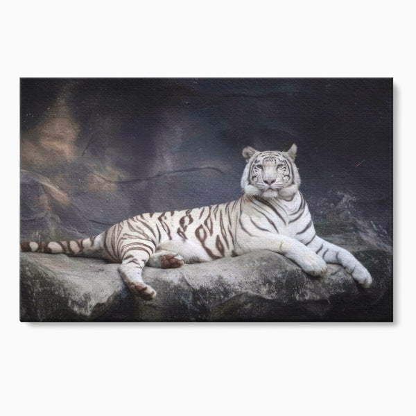 Tablou Canvas Premium LuxCanva® A1333, White Tiger , Living, Animal Salbatic, Tigru, Decorativ, Dormitor, Culori Vibrante