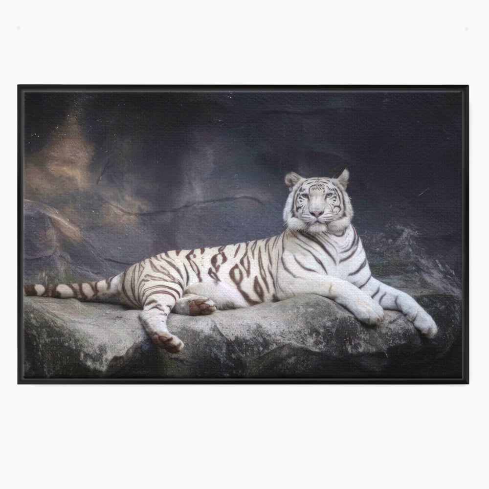 Tablou Canvas Premium LuxCanva® A1333, White Tiger , Living, Animal Salbatic, Tigru, Decorativ, Dormitor, Culori Vibrante