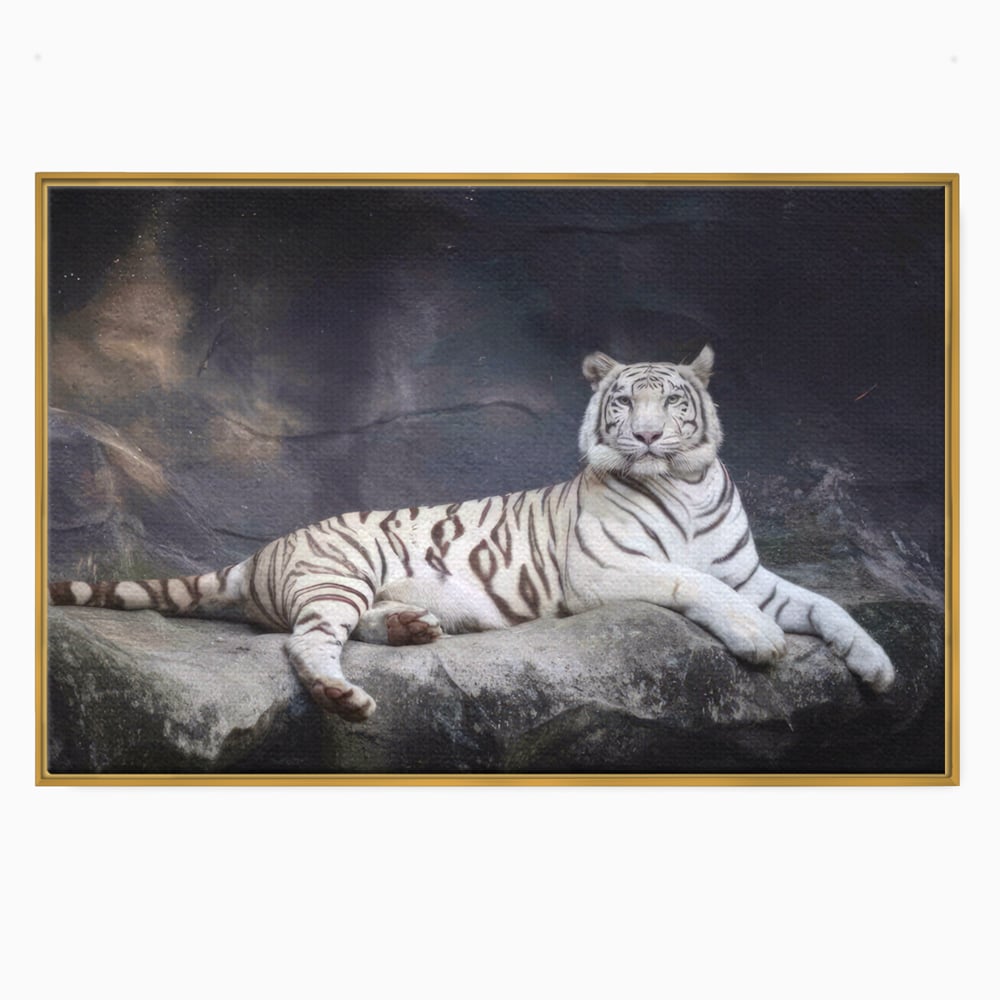 Tablou Canvas Premium LuxCanva® A1333, White Tiger , Living, Animal Salbatic, Tigru, Decorativ, Dormitor, Culori Vibrante