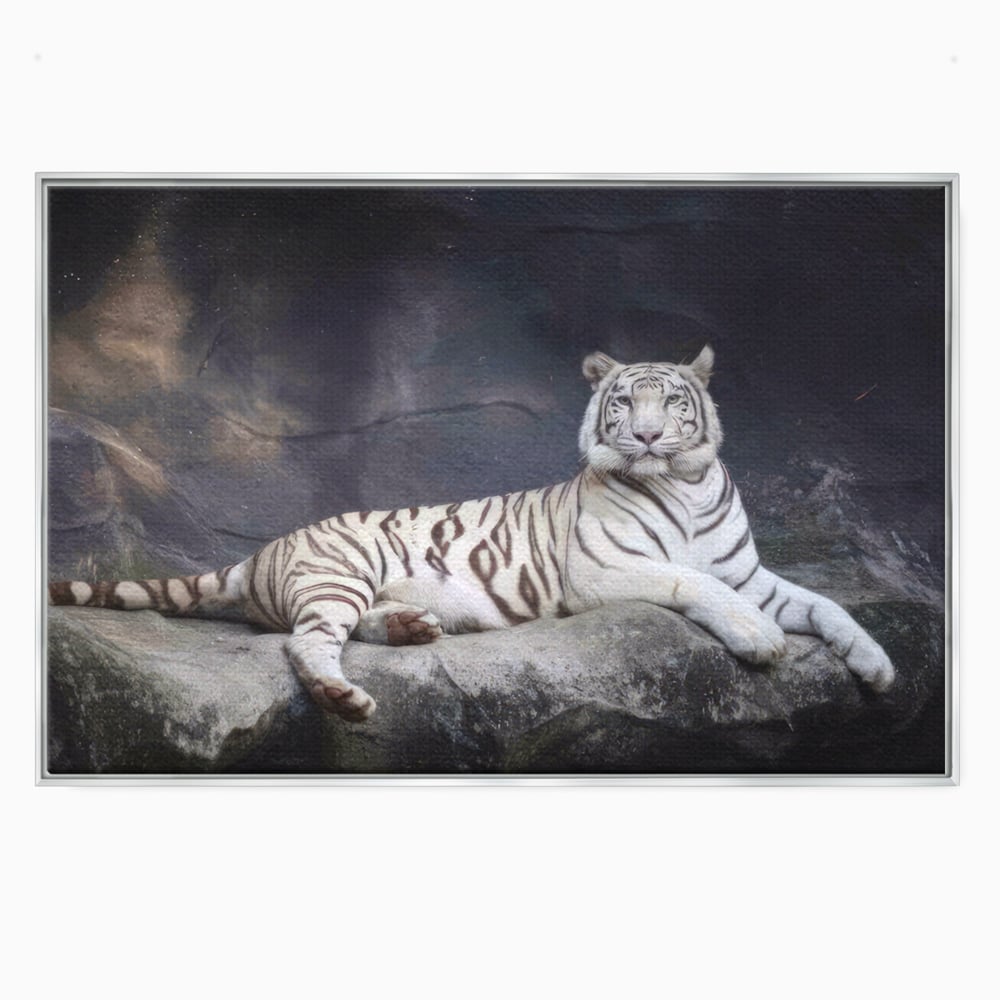 Tablou Canvas Premium LuxCanva® A1333, White Tiger , Living, Animal Salbatic, Tigru, Decorativ, Dormitor, Culori Vibrante