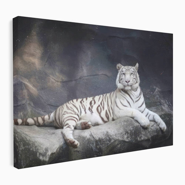 Tablou Canvas Premium LuxCanva® A1333, White Tiger , Living, Animal Salbatic, Tigru, Decorativ, Dormitor, Culori Vibrante