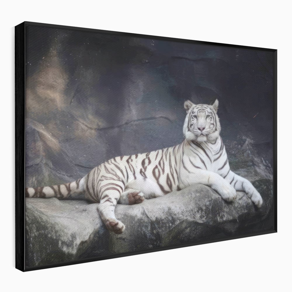 Tablou Canvas Premium LuxCanva® A1333, White Tiger , Living, Animal Salbatic, Tigru, Decorativ, Dormitor, Culori Vibrante