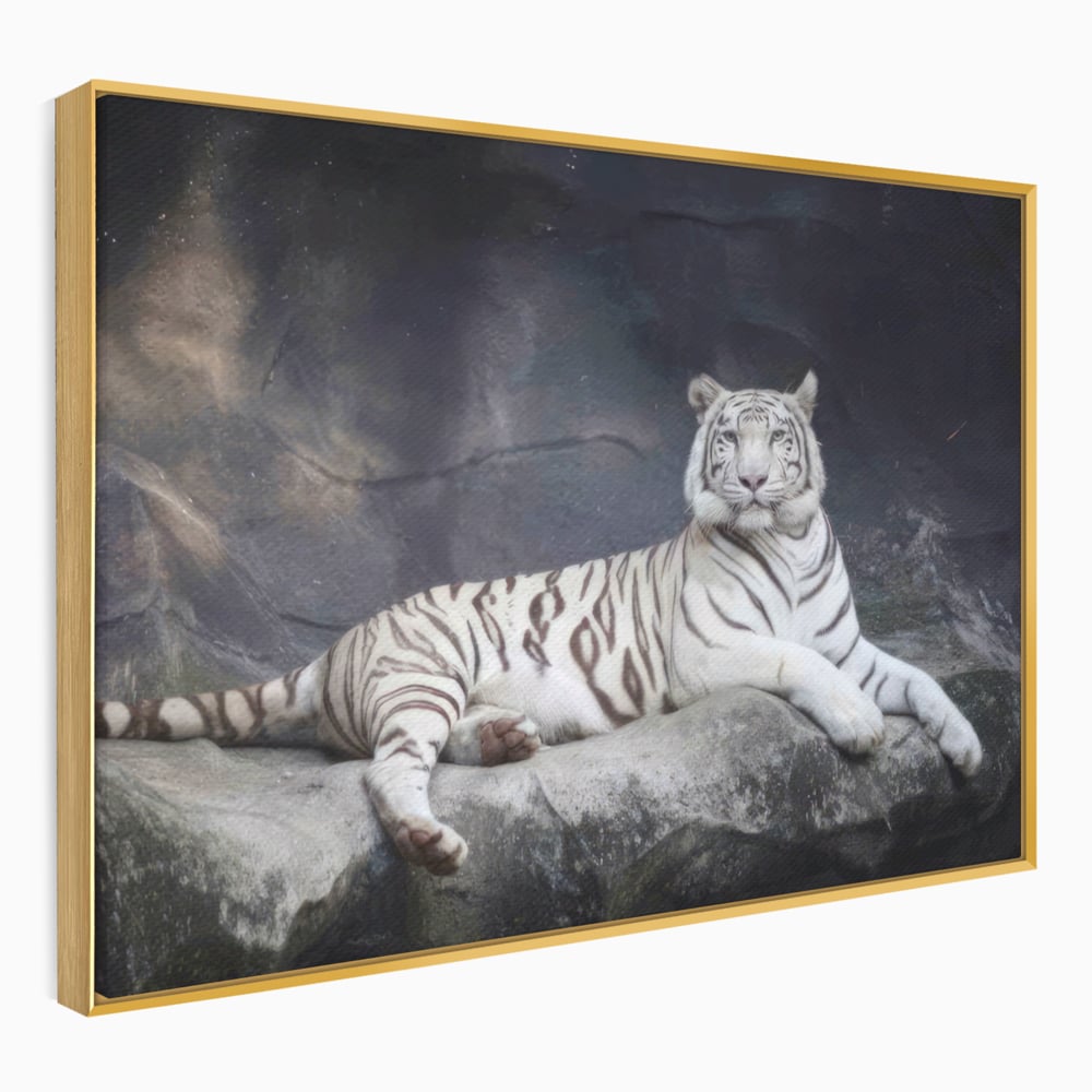 Tablou Canvas Premium LuxCanva® A1333, White Tiger , Living, Animal Salbatic, Tigru, Decorativ, Dormitor, Culori Vibrante