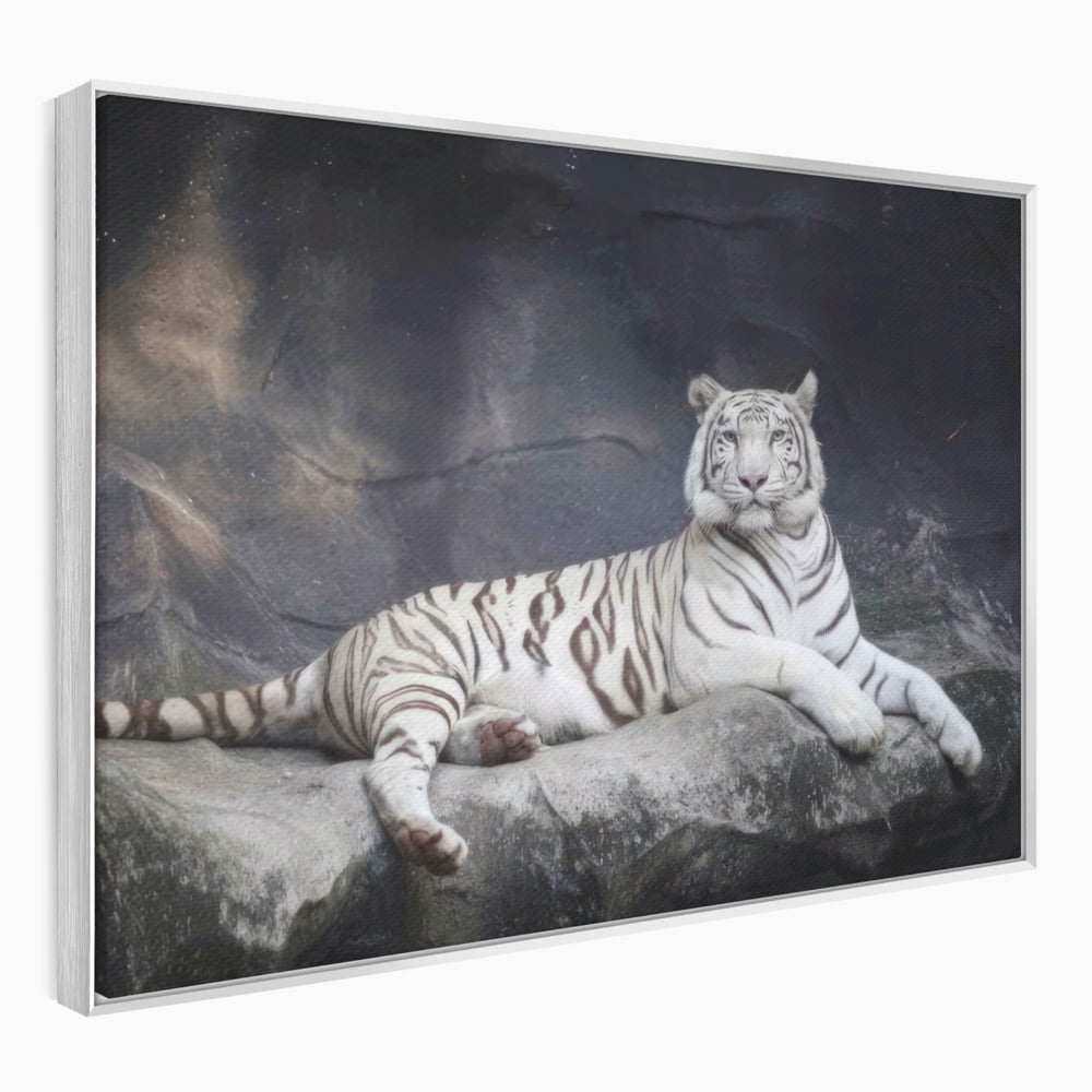 Tablou Canvas Premium LuxCanva® A1333, White Tiger , Living, Animal Salbatic, Tigru, Decorativ, Dormitor, Culori Vibrante