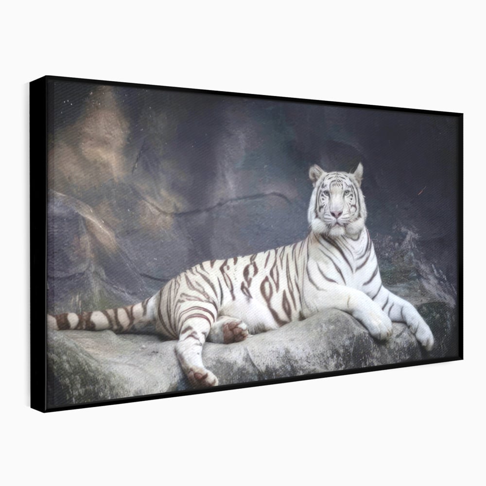 Tablou Canvas Premium LuxCanva® A1333, White Tiger , Living, Animal Salbatic, Tigru, Decorativ, Dormitor, Culori Vibrante