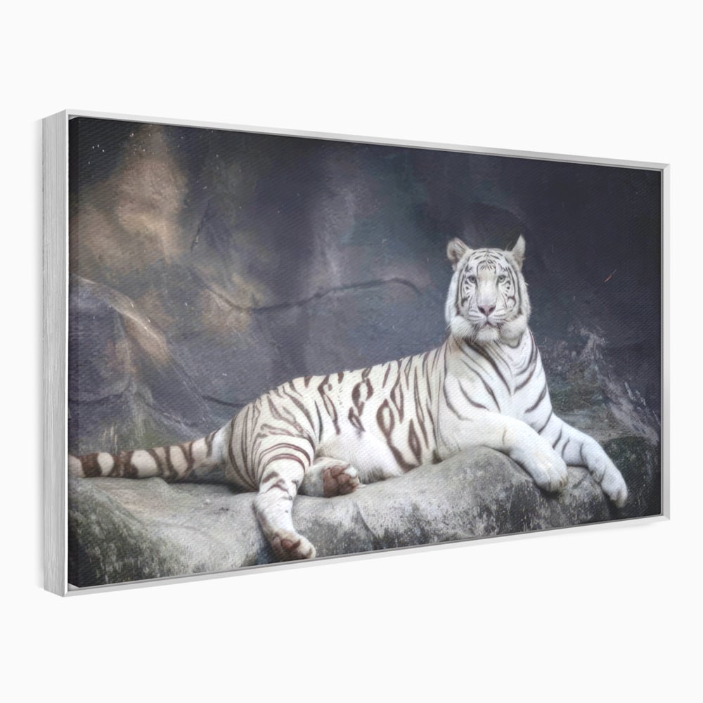 Tablou Canvas Premium LuxCanva® A1333, White Tiger , Living, Animal Salbatic, Tigru, Decorativ, Dormitor, Culori Vibrante