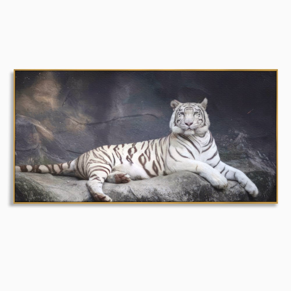 Tablou Canvas Premium LuxCanva® A1333, White Tiger , Living, Animal Salbatic, Tigru, Decorativ, Dormitor, Culori Vibrante