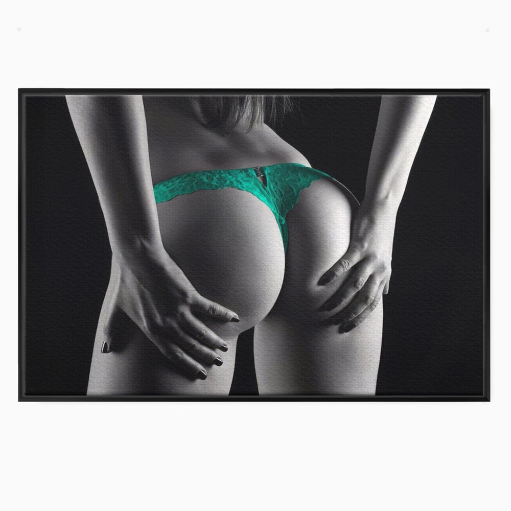 Tablou Canvas Premium LuxCanva® A1334, Green Underwear , Studio, Sexi Nude, Senzual, Erotic, Dormitor, Culori Vibrante