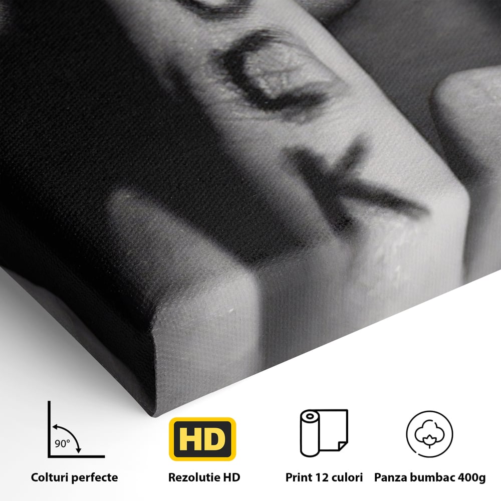 Tablou Canvas Premium LuxCanva® A1336, Lips Black And White , Studio, Buze, Sexy Lips, Senzual, Femeie, Dormitor, Culori Vibrante