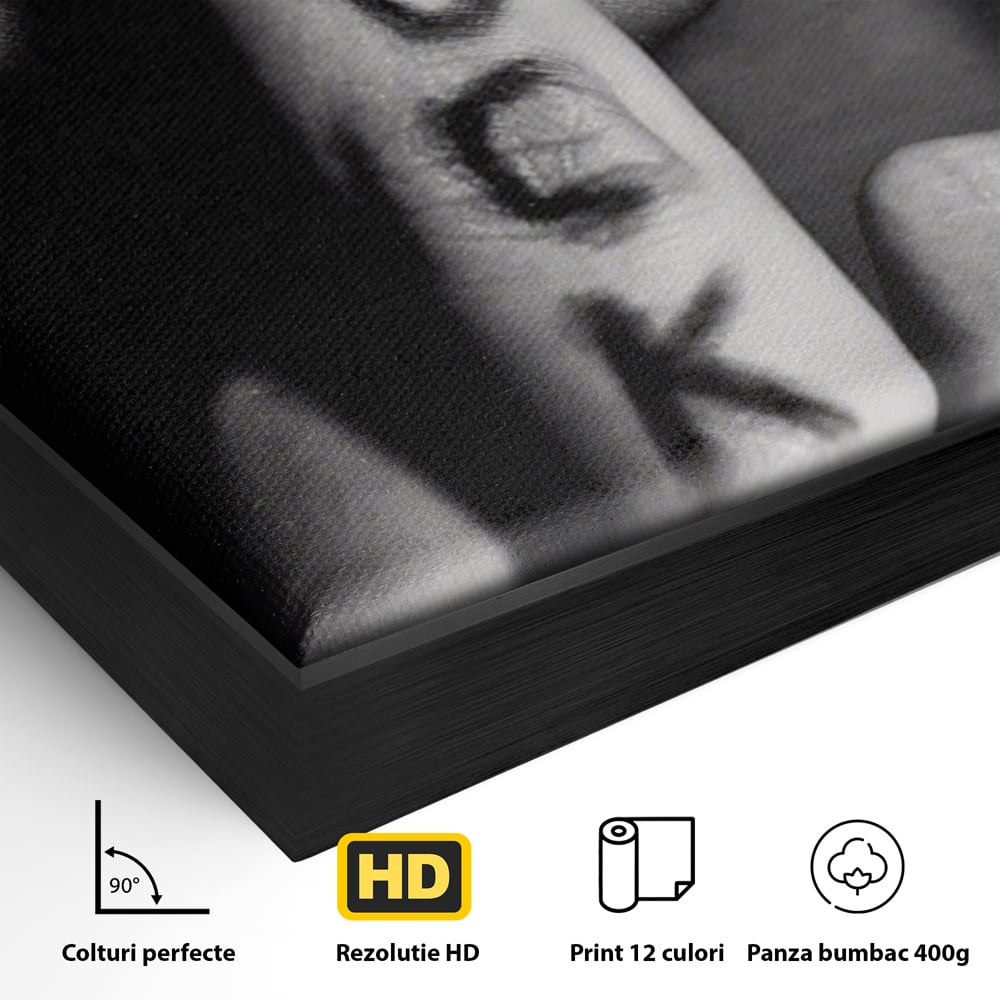 Tablou Canvas Premium LuxCanva® A1336, Lips Black And White , Studio, Buze, Sexy Lips, Senzual, Femeie, Dormitor, Culori Vibrante