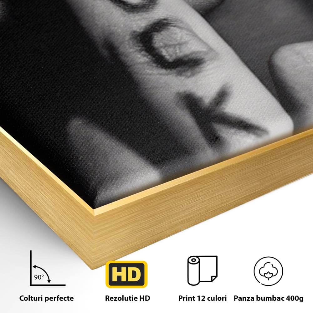 Tablou Canvas Premium LuxCanva® A1336, Lips Black And White , Studio, Buze, Sexy Lips, Senzual, Femeie, Dormitor, Culori Vibrante