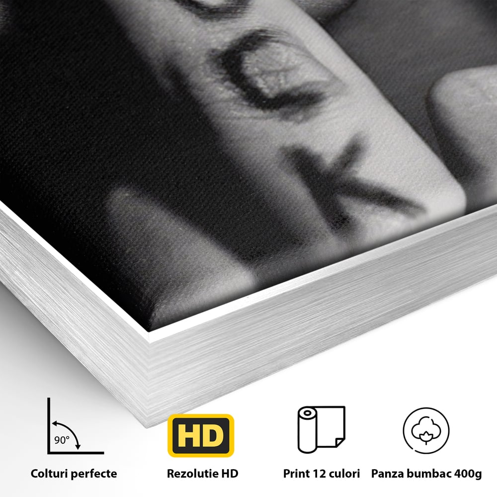 Tablou Canvas Premium LuxCanva® A1336, Lips Black And White , Studio, Buze, Sexy Lips, Senzual, Femeie, Dormitor, Culori Vibrante
