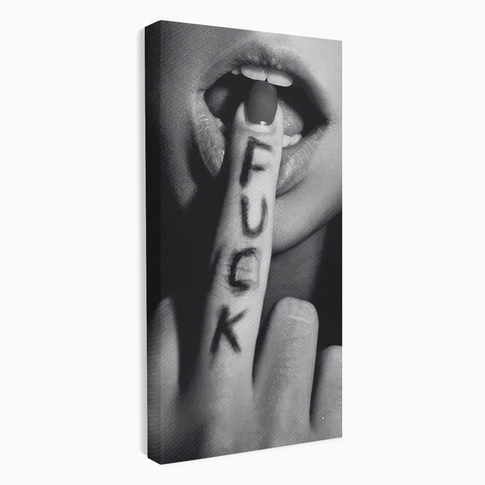 Tablou Canvas Premium LuxCanva® A1336, Lips Black And White , Studio, Buze, Sexy Lips, Senzual, Femeie, Dormitor, Culori Vibrante