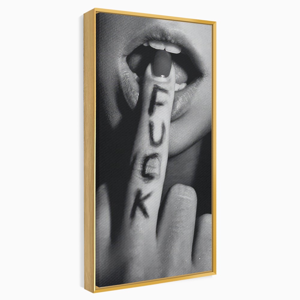 Tablou Canvas Premium LuxCanva® A1336, Lips Black And White , Studio, Buze, Sexy Lips, Senzual, Femeie, Dormitor, Culori Vibrante
