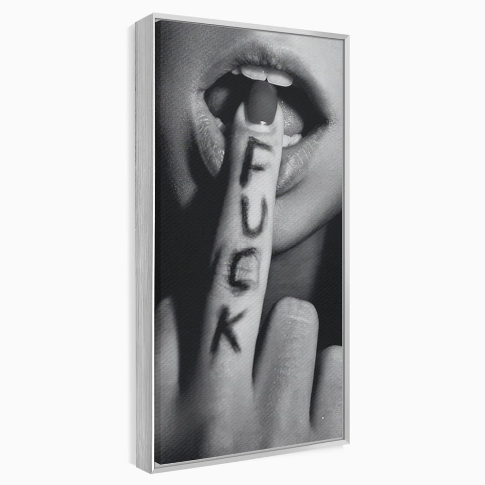 Tablou Canvas Premium LuxCanva® A1336, Lips Black And White , Studio, Buze, Sexy Lips, Senzual, Femeie, Dormitor, Culori Vibrante