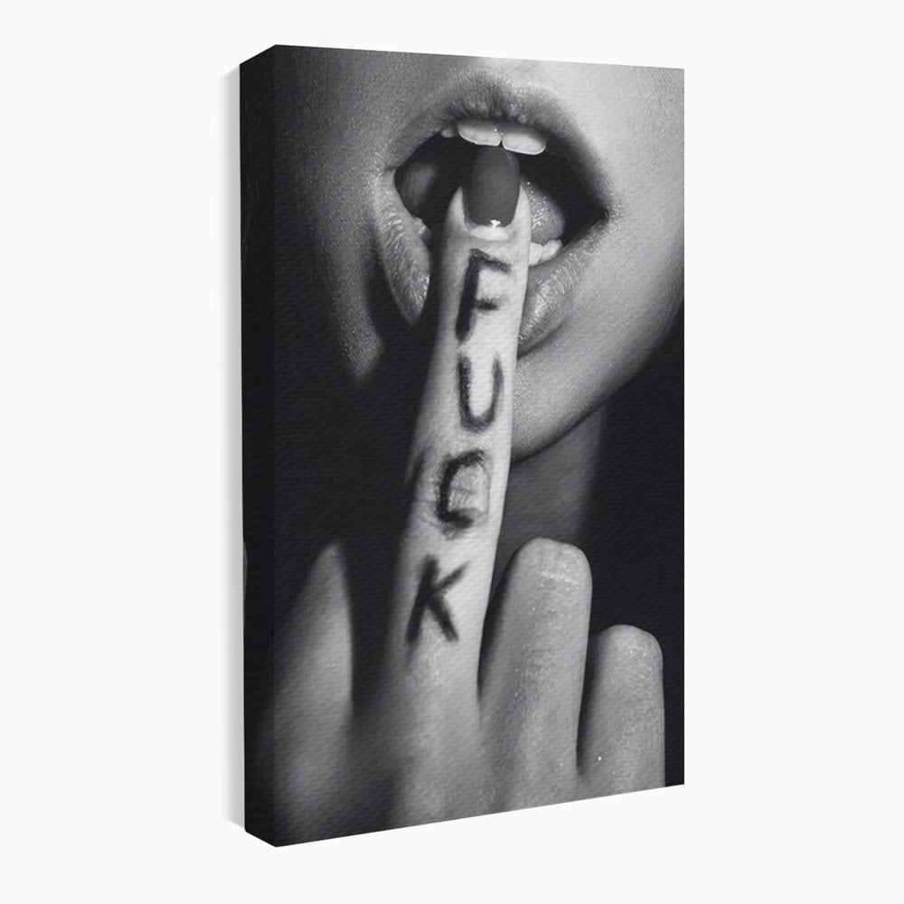 Tablou Canvas Premium LuxCanva® A1336, Lips Black And White , Studio, Buze, Sexy Lips, Senzual, Femeie, Dormitor, Culori Vibrante