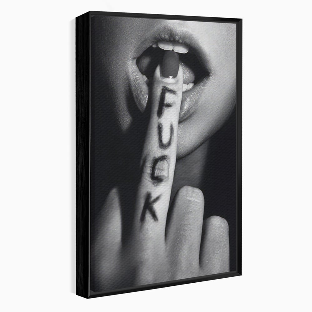 Tablou Canvas Premium LuxCanva® A1336, Lips Black And White , Studio, Buze, Sexy Lips, Senzual, Femeie, Dormitor, Culori Vibrante