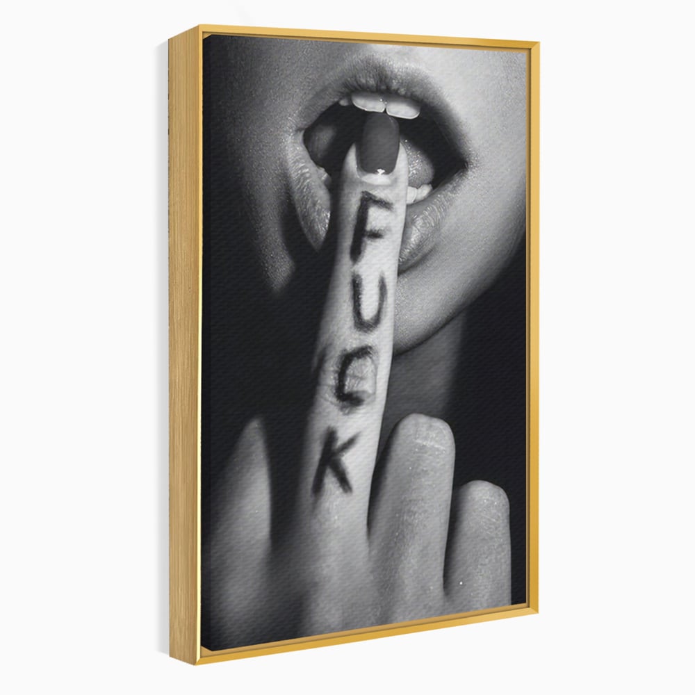 Tablou Canvas Premium LuxCanva® A1336, Lips Black And White , Studio, Buze, Sexy Lips, Senzual, Femeie, Dormitor, Culori Vibrante