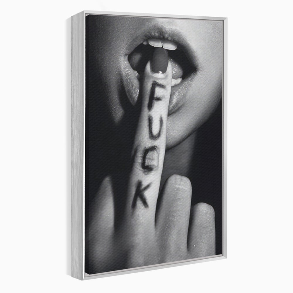 Tablou Canvas Premium LuxCanva® A1336, Lips Black And White , Studio, Buze, Sexy Lips, Senzual, Femeie, Dormitor, Culori Vibrante